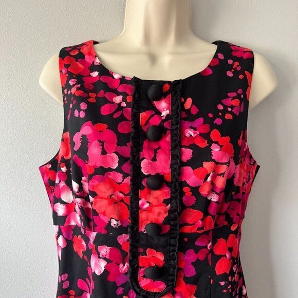 London Times Floral Sleeveless Dress Size 10 - Picture 2 of 7